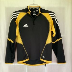 Adidas Woman’s Small CLIMACOOL Yellow & Black 1/4 Zip Pullover.